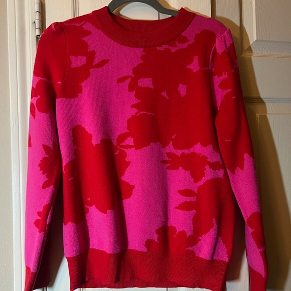 NWT Women's Sugarlips Sweater - Floral Red & Pink - Medium - Picture 1 of 3